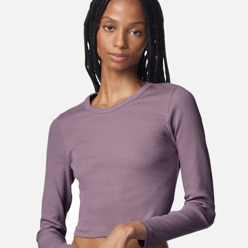 Women's Baby Rib Long Sleeve Cropped Tee Thumbnail