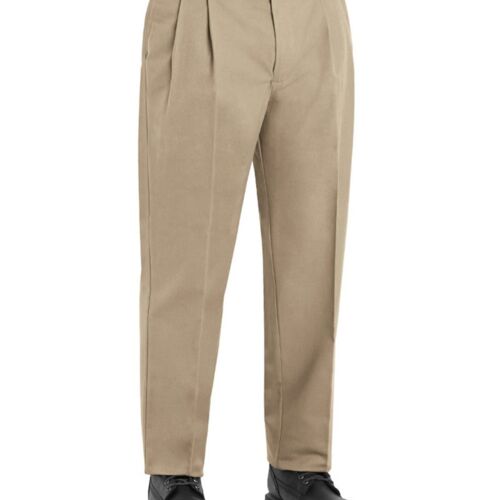 Men's Odd-Extended Sizes Pleated Twill Slacks Thumbnail