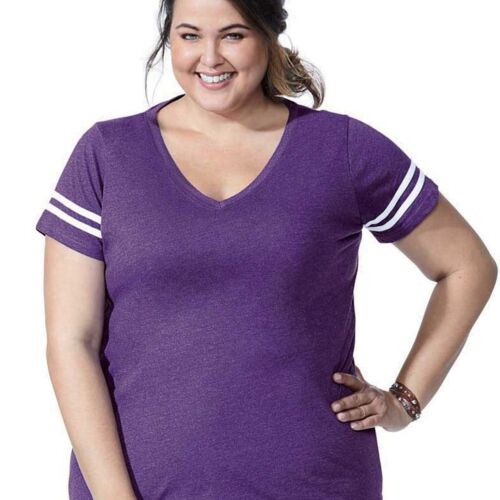 Women's Curvy Collection Vintage Football T-Shirt Thumbnail